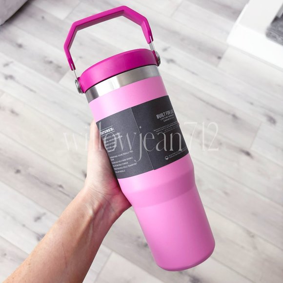 Peony Pink Flip Straw Stanley 30 Oz. IceFlow Tumbler - Picture 7 of 7